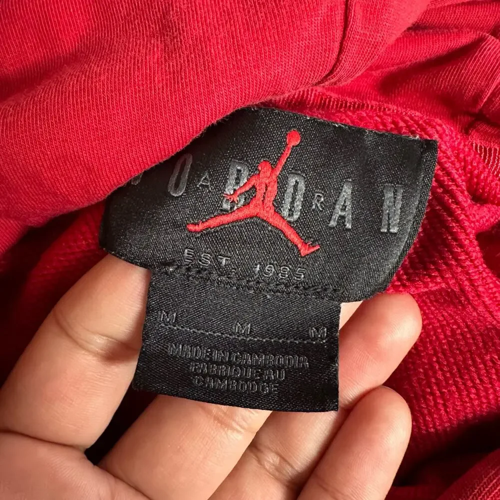 Nike Air Jordan Dri-Fit Pull Over‎ Red Hoodie Men's Size Medium Jumpman Logo